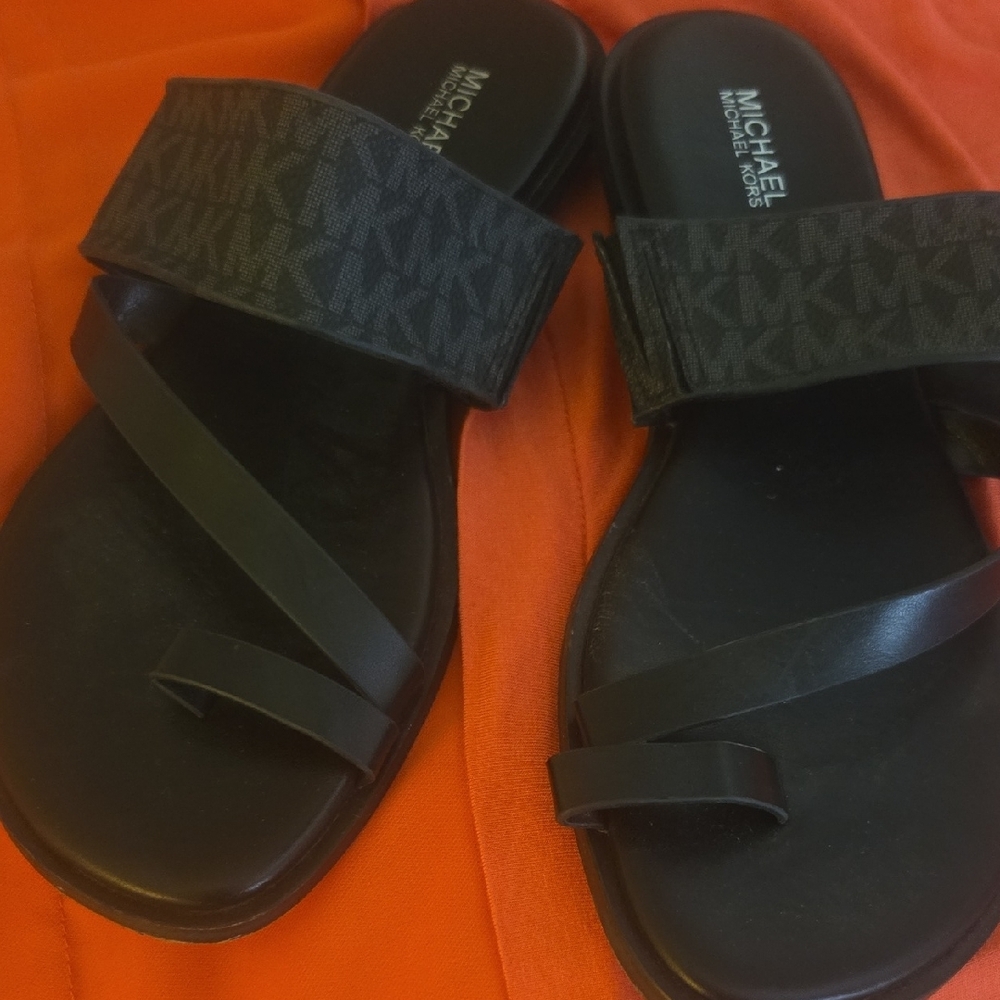 Michael Kors Black Slide Sandals - Picture 2 of 2